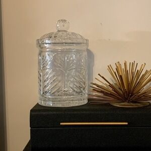 Fifth Avenue Crystal Portico 7.5" Covered‎ Jar Clear - NEW storage home decor